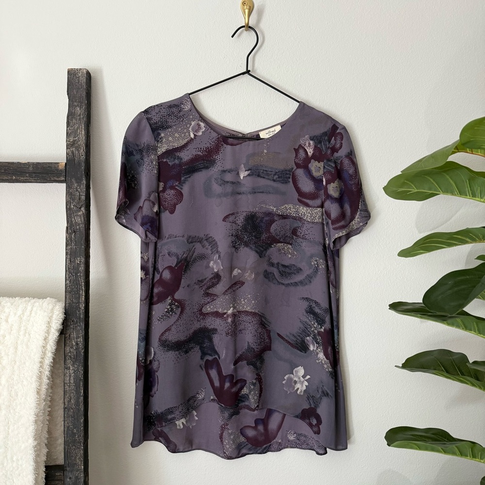 Aritzia Wilfred Purple Silk Blouse